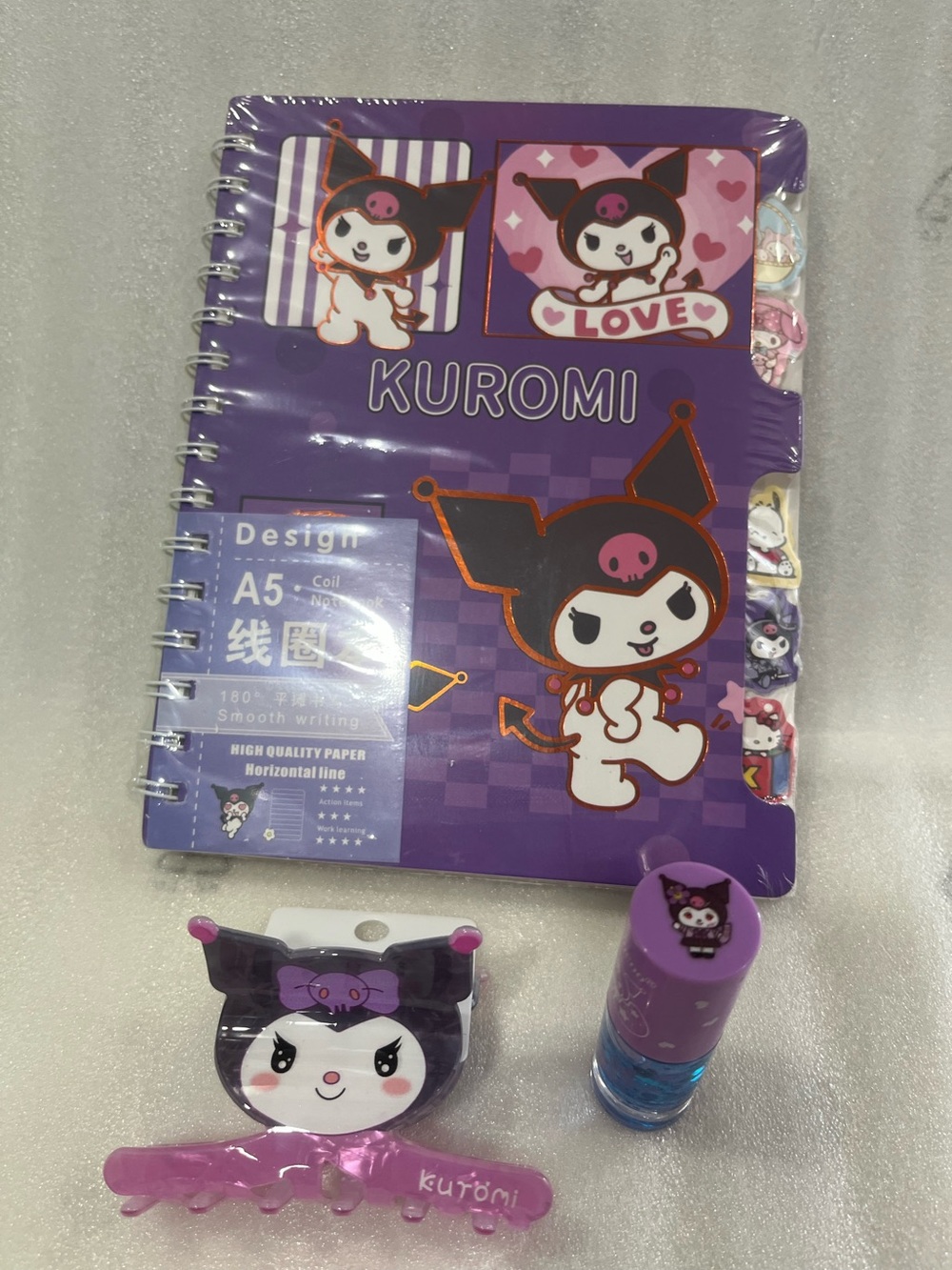 Kuromi Notebook and Hair Claw